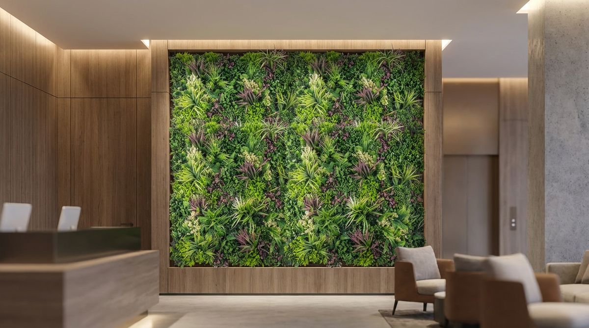 Indoor vs outdoor artificial living walls: materials and design