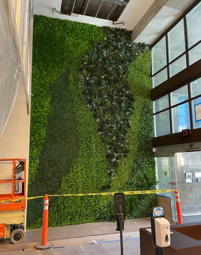 Commercial greenery installation