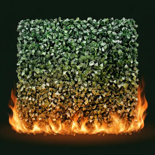 Fire-rated artificial hedge testing