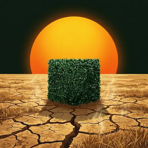 Artificial hedge in Texas heat